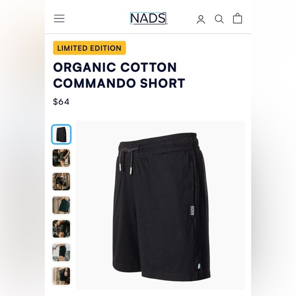NADS Other - NADS ORGANIC COTTON COMMANDO SHORT - Black Medium